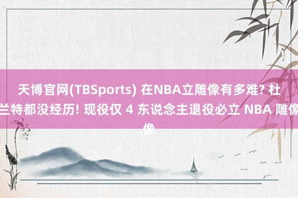 天博官网(TBSports) 在NBA立雕像有多难? 杜兰特都没经历! 现役仅 4 东说念主退役必立 NBA 雕像