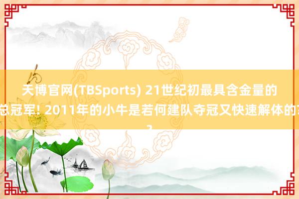 天博官网(TBSports) 21世纪初最具含金量的总冠军! 2011年的小牛是若何建队夺冠又快速解体的?