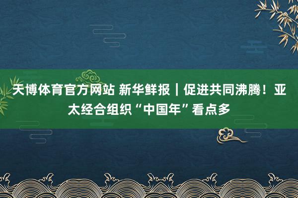 天博体育官方网站 新华鲜报｜促进共同沸腾！亚太经合组织“中国年”看点多