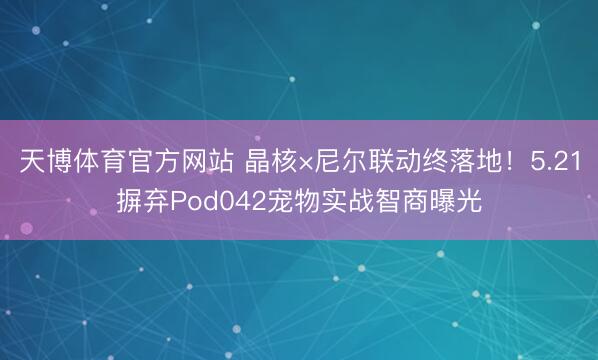 天博体育官方网站 晶核×尼尔联动终落地！5.21摒弃Pod042宠物实战智商曝光