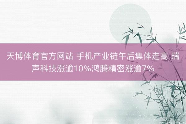 天博体育官方网站 手机产业链午后集体走高 瑞声科技涨逾10%鸿腾精密涨逾7%