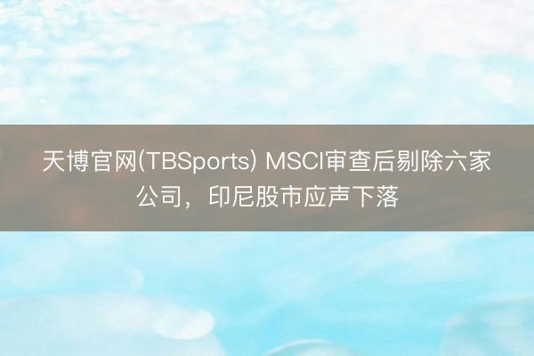 天博官网(TBSports) MSCI审查后剔除六家公司，印尼股市应声下落