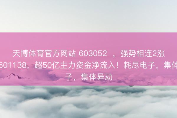 天博体育官方网站 603052  ，强势相连2涨停！601138，超50亿主力资金净流入！耗尽电子，集体异动