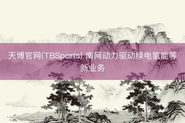 天博官网(TBSports) 南网动力驱动绿电氢能等新业务