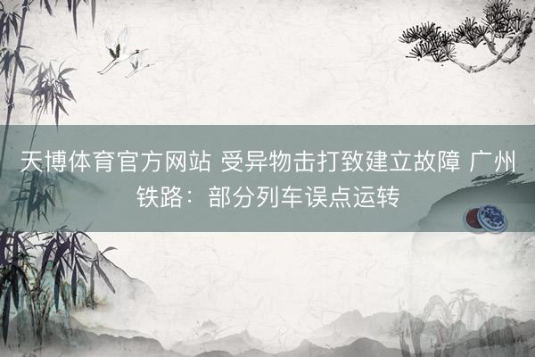 天博体育官方网站 受异物击打致建立故障 广州铁路：部分列车误点运转