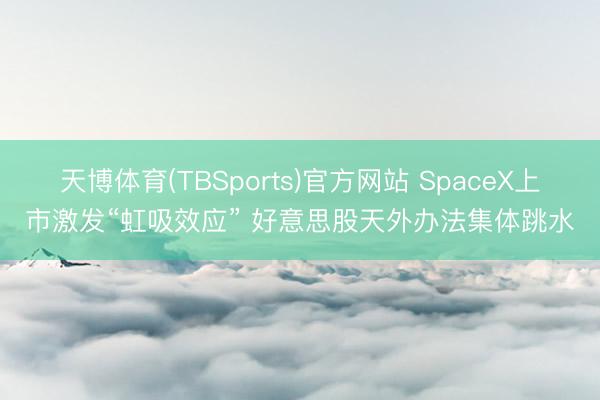 天博体育(TBSports)官方网站 SpaceX上市激发“虹吸效应” 好意思股天外办法集体跳水